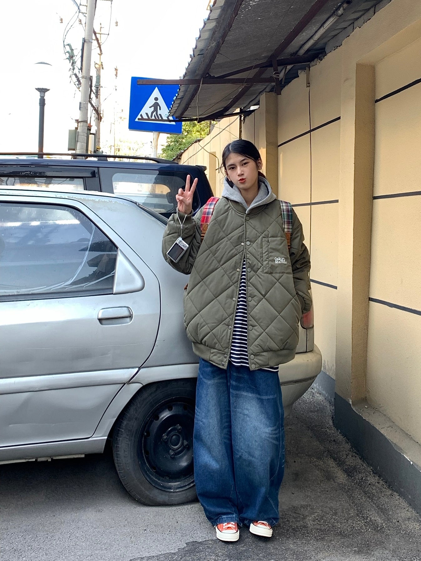 フード取り外し可/ノーカラーキルティングライトダウンジャケット N161