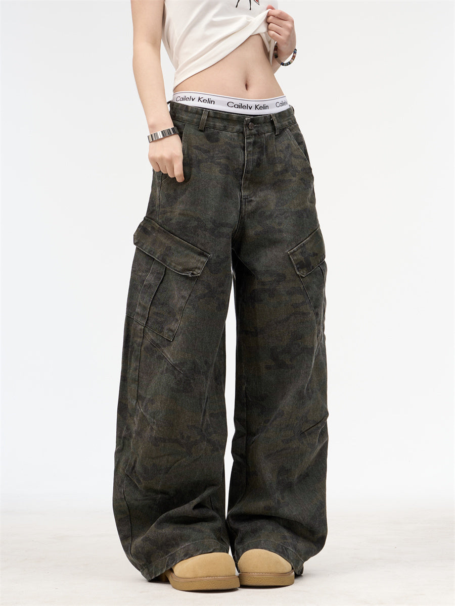 カモフラージュカーゴデニムパンツ N563