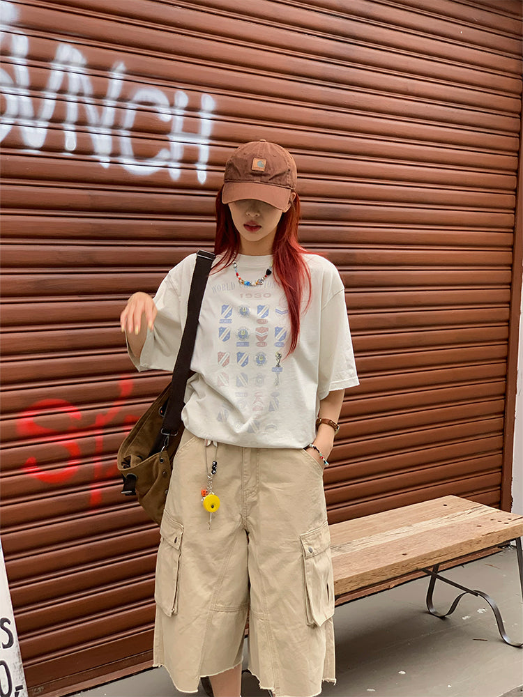 カジュアルプリントTシャツ ユニセックス 半袖 N449