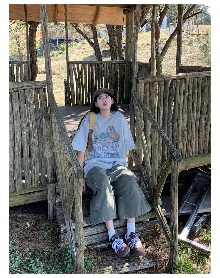 オーバーサイズプリントTシャツ N418