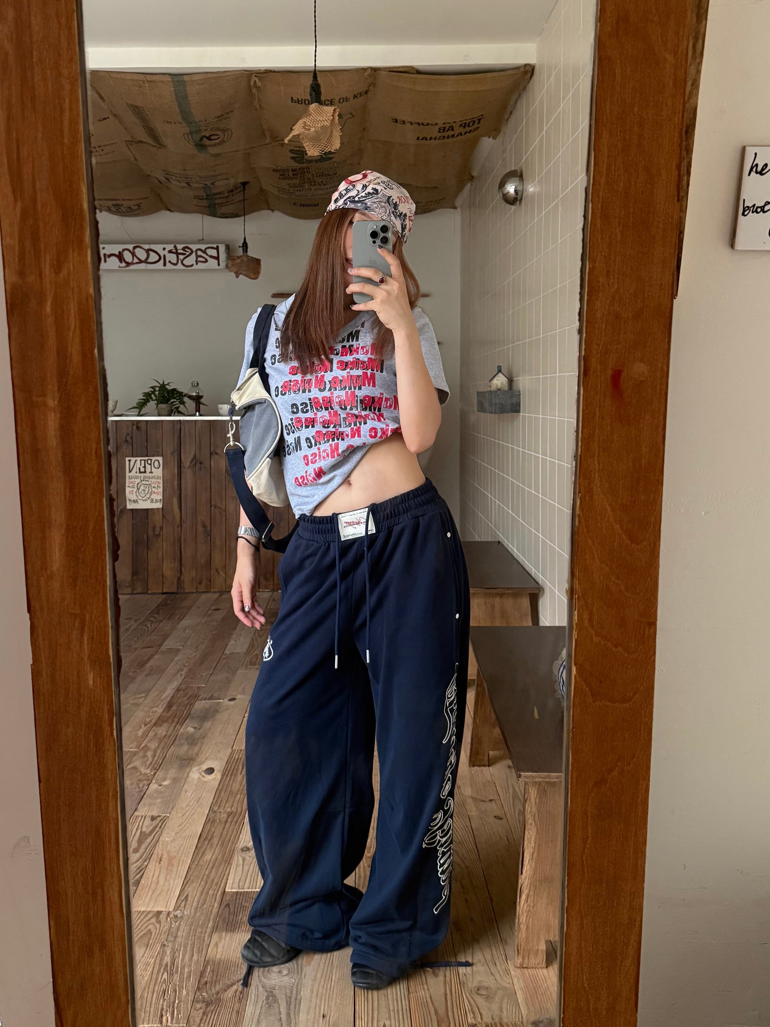 刺繍スウェットパンツ N542