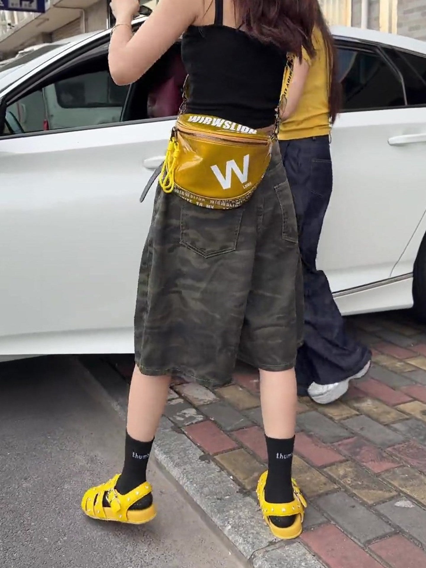 迷彩柄ショートカーゴパンツ N469