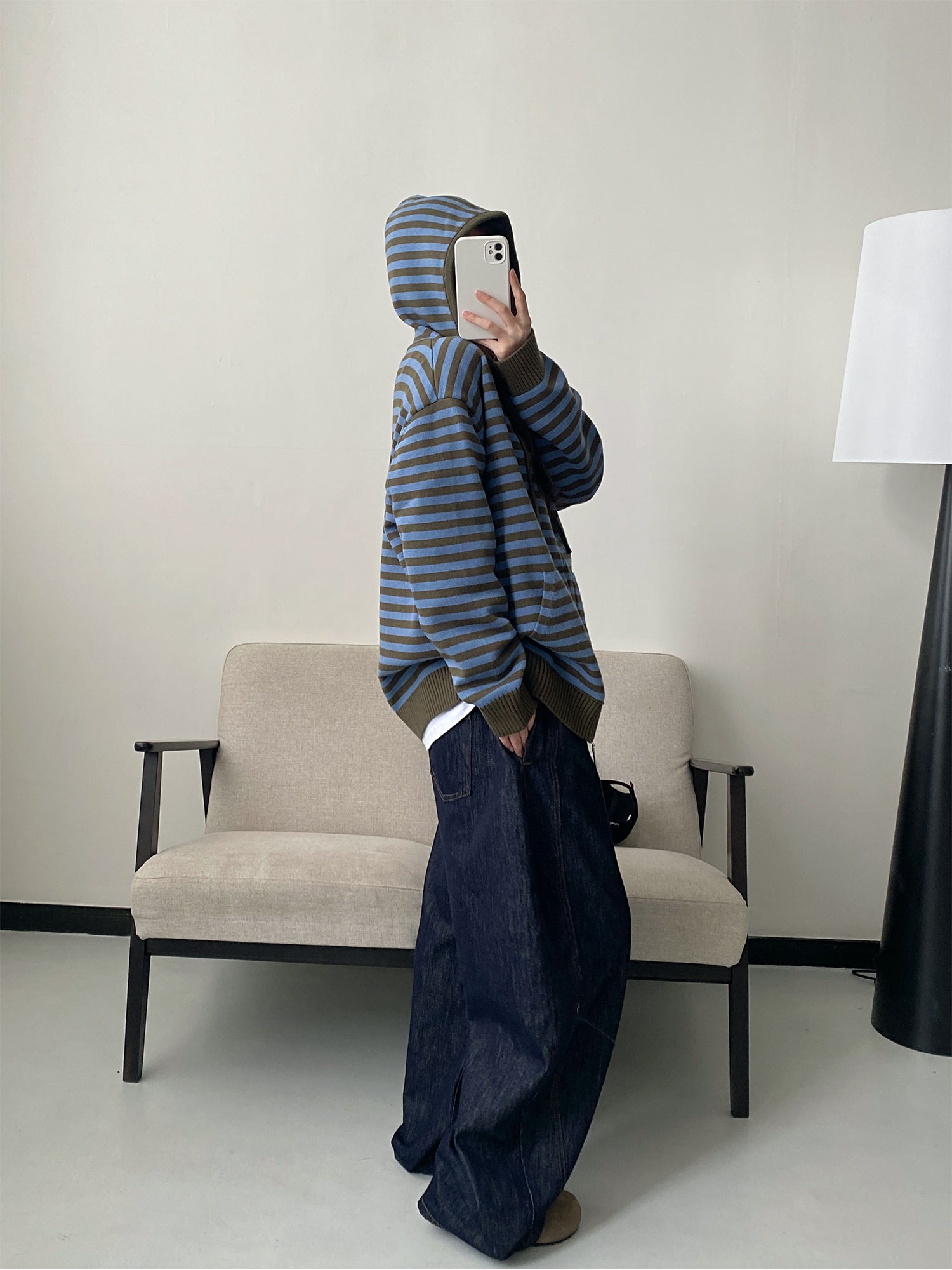 ボーダージッパーパーカー N768