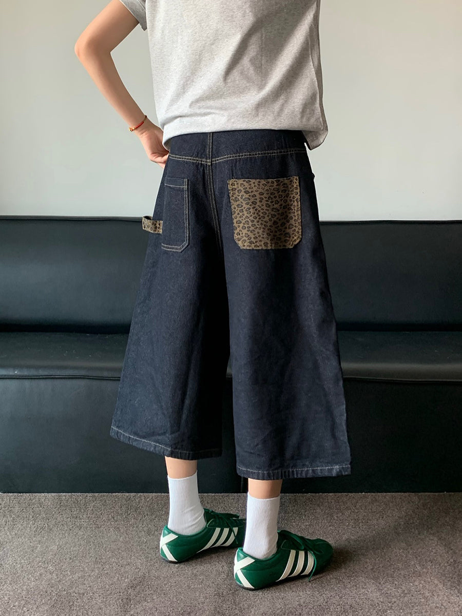 アニマル柄ポケットデニムショーツ N440