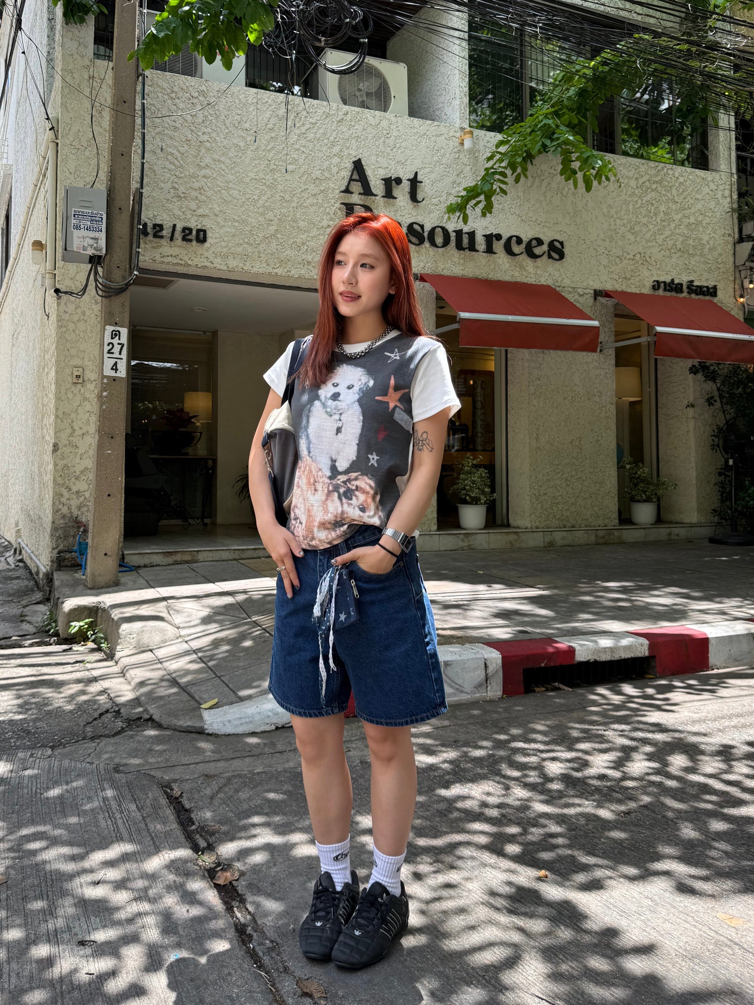 ドッグプリント半袖Tシャツ N504