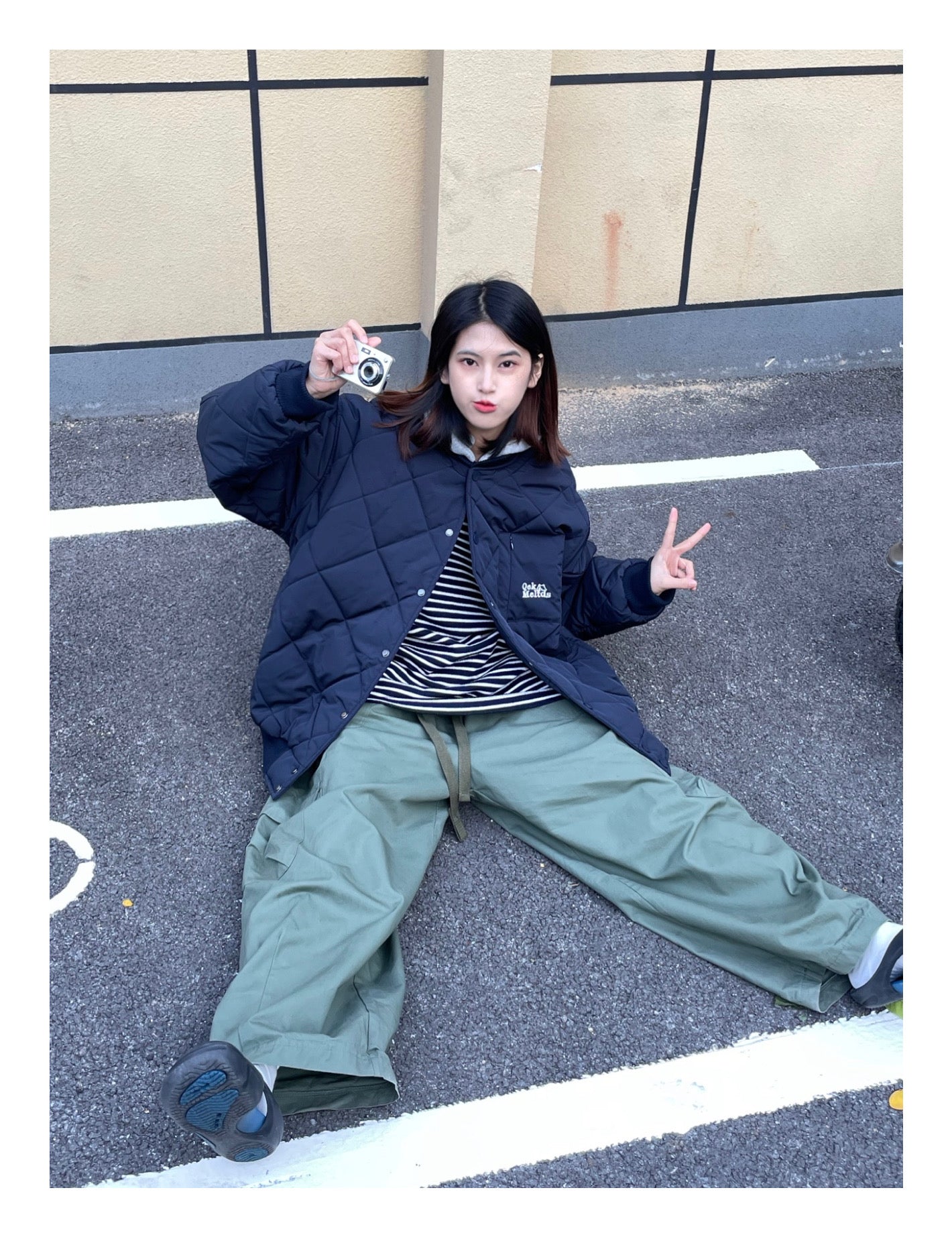 フード取り外し可/ノーカラーキルティングライトダウンジャケット N161