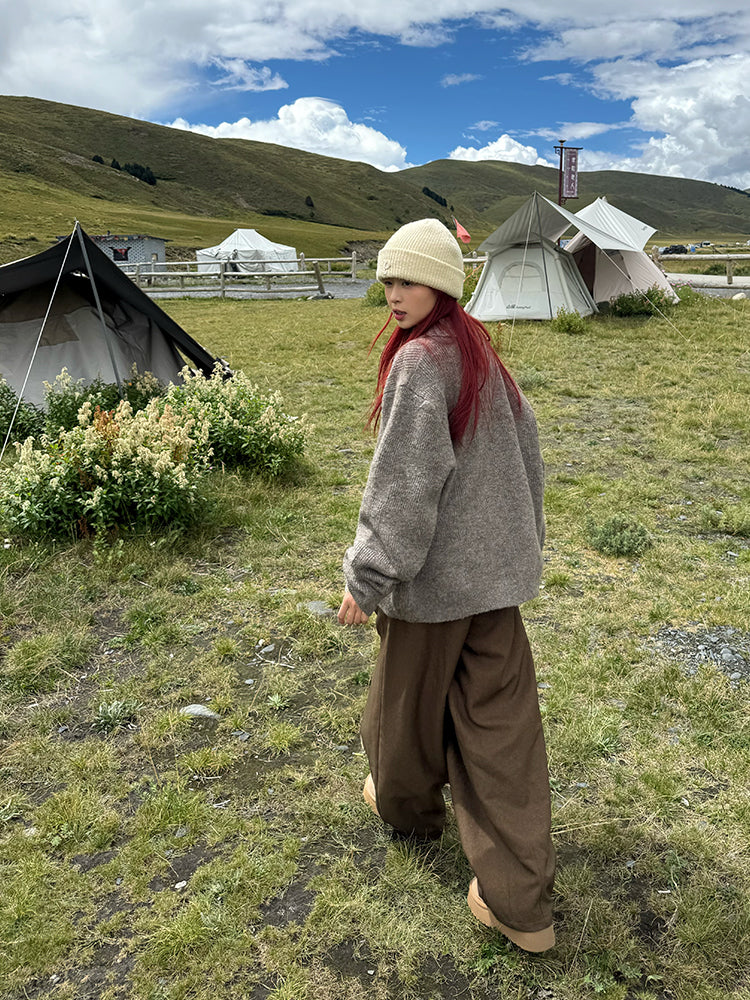 オーバーサイズ・カラー付きニットカーディガン N684