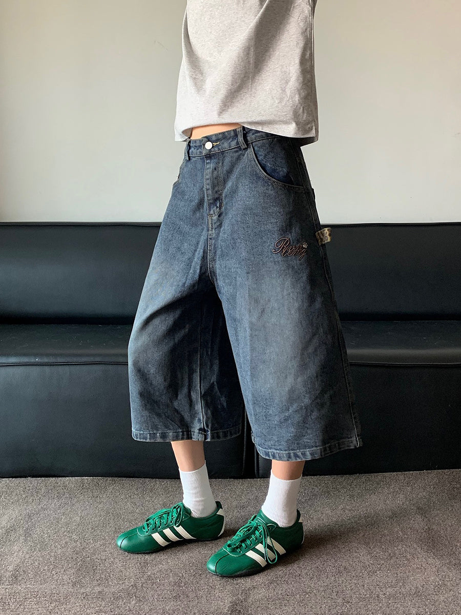 アニマル柄ポケットデニムショーツ N440