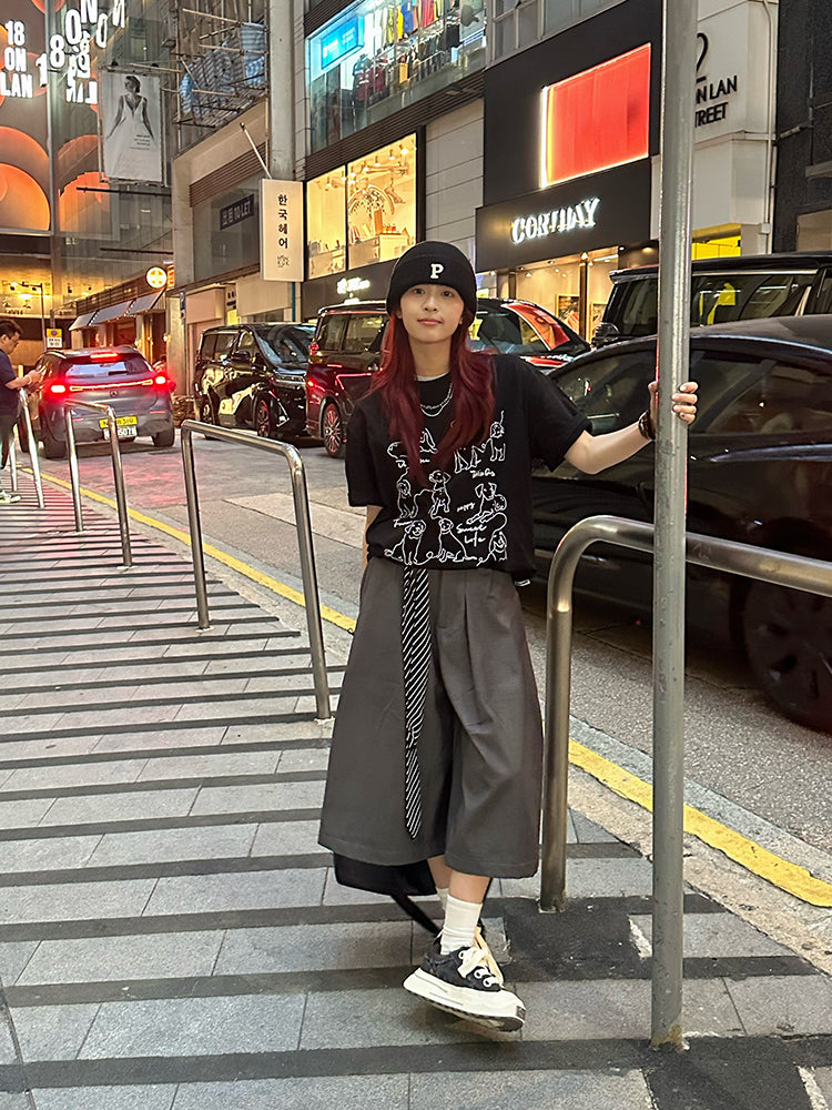 大人カジュアルに映える ロゴプリント半袖Tシャツ 着回し抜群 N428