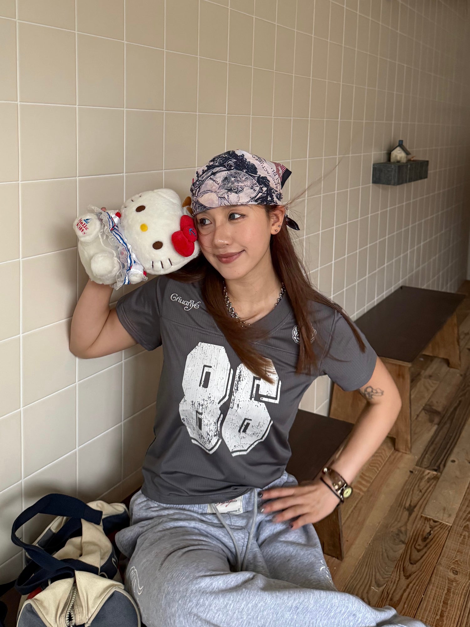 ヴィンテージ風ナンバリング フットボールTシャツ N510