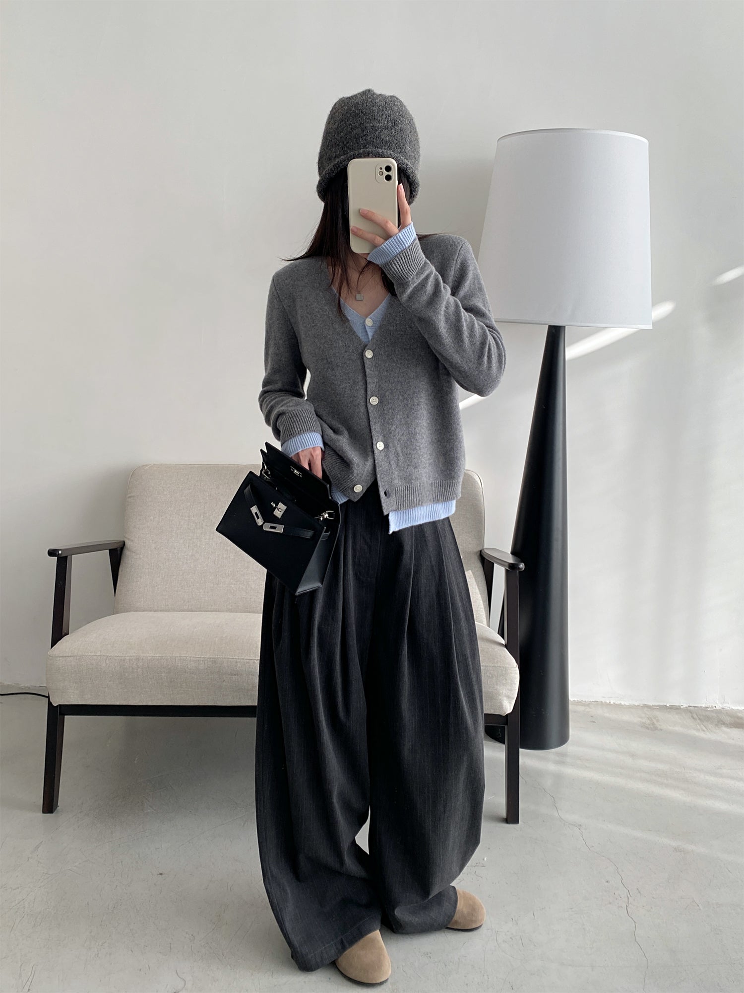 フェイクレイヤードニットカーディガン N668