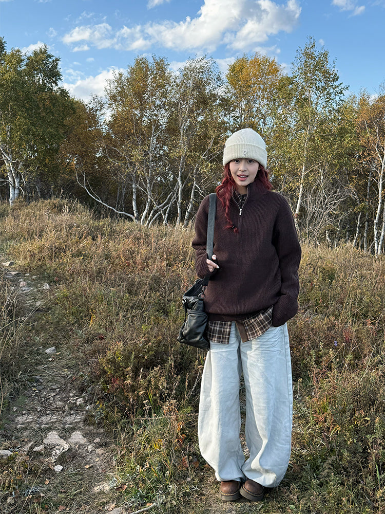 ハーフジップニットセーター N824