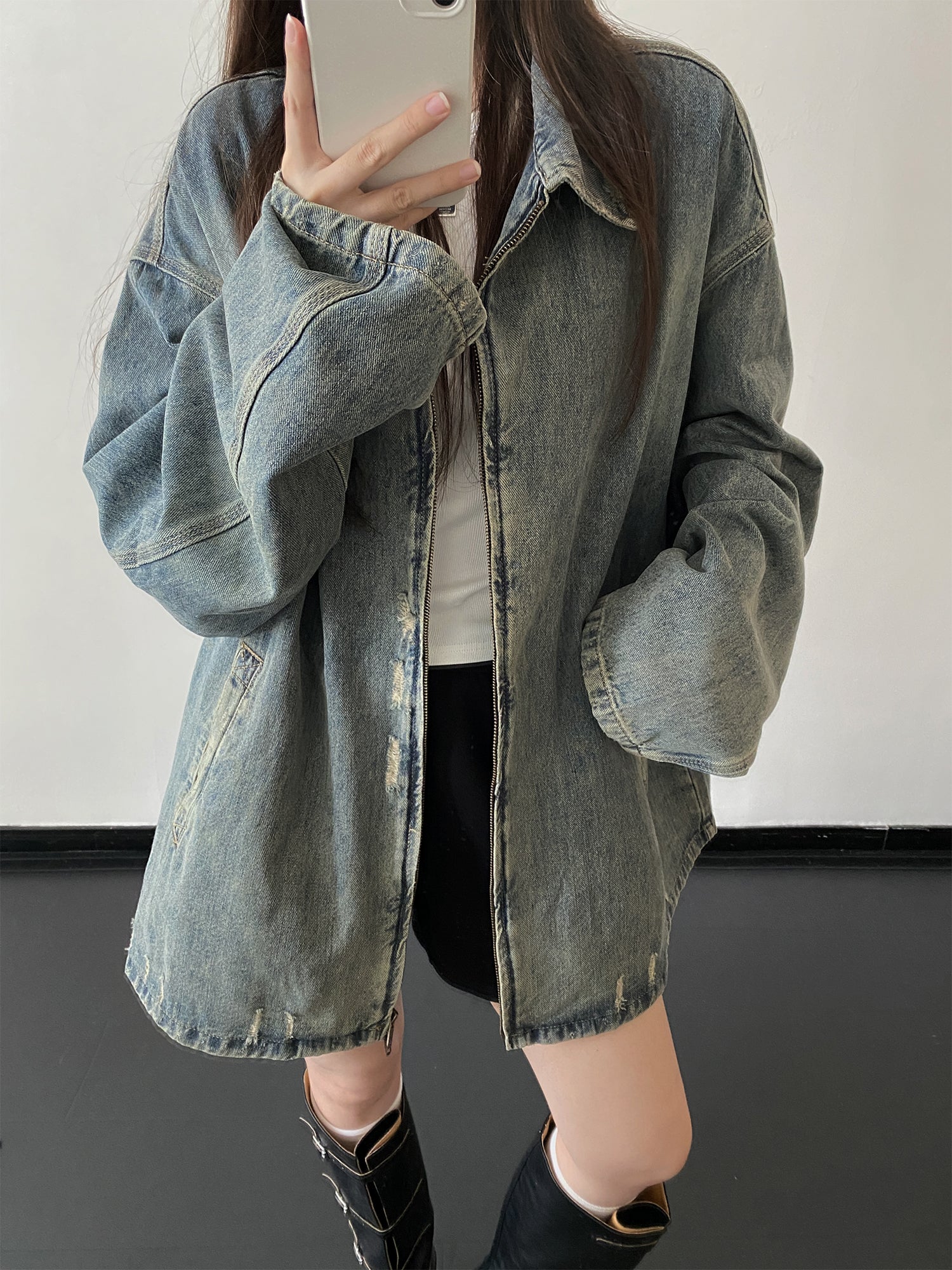 フェード加工ルーズシルエットデニムジャケット   N862