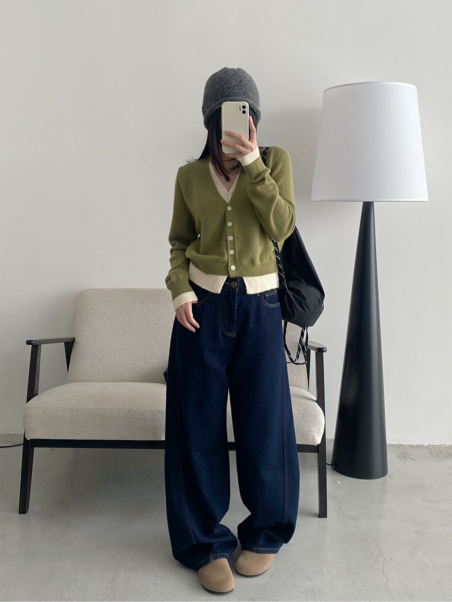 フェイクツーピースニットカーディガン N630