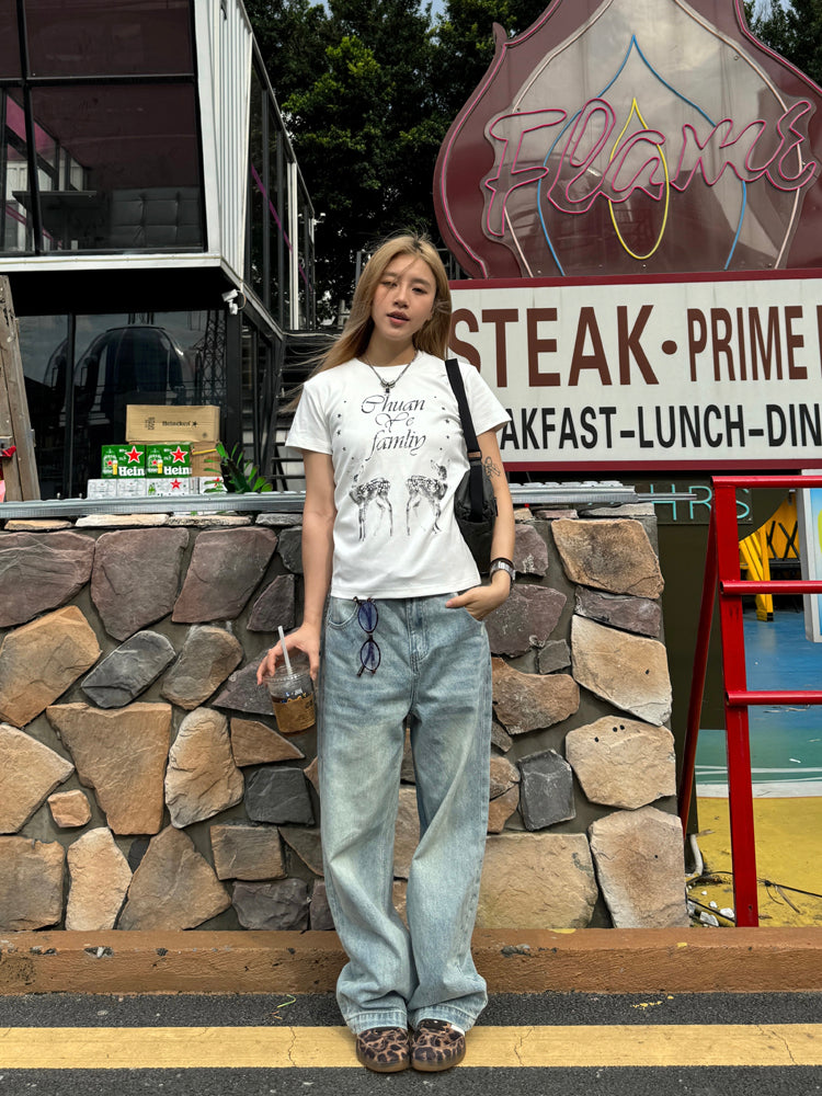 ウォッシュドルーズデニムパンツ N473