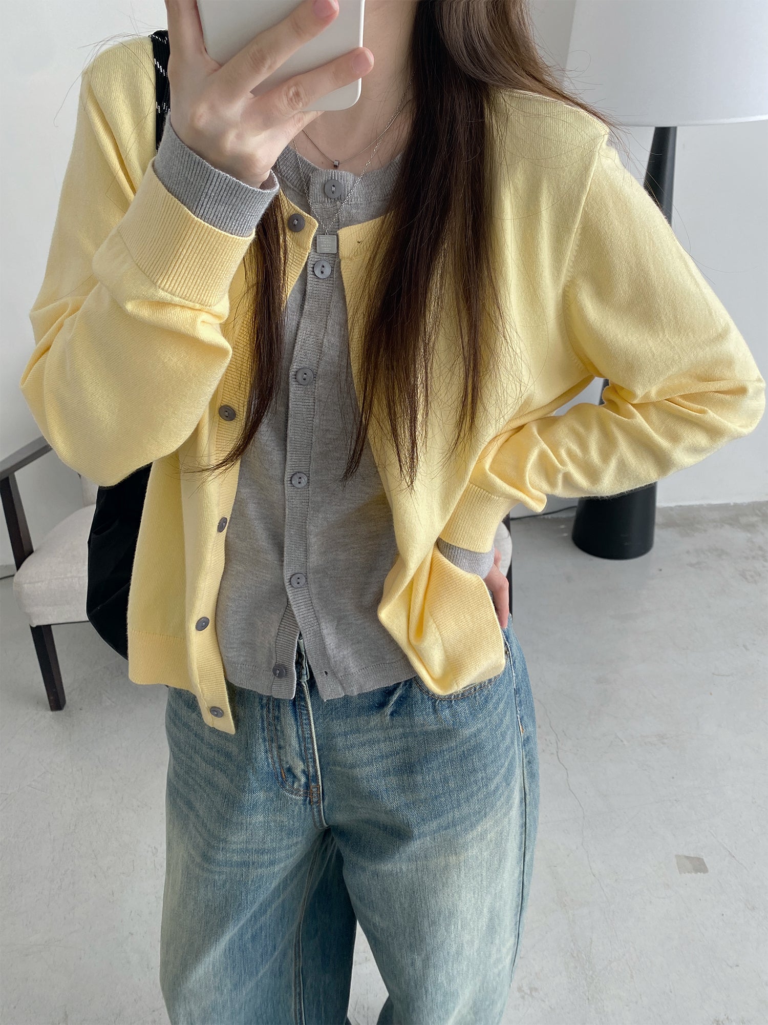 フェイクツーピースカーディガン N578