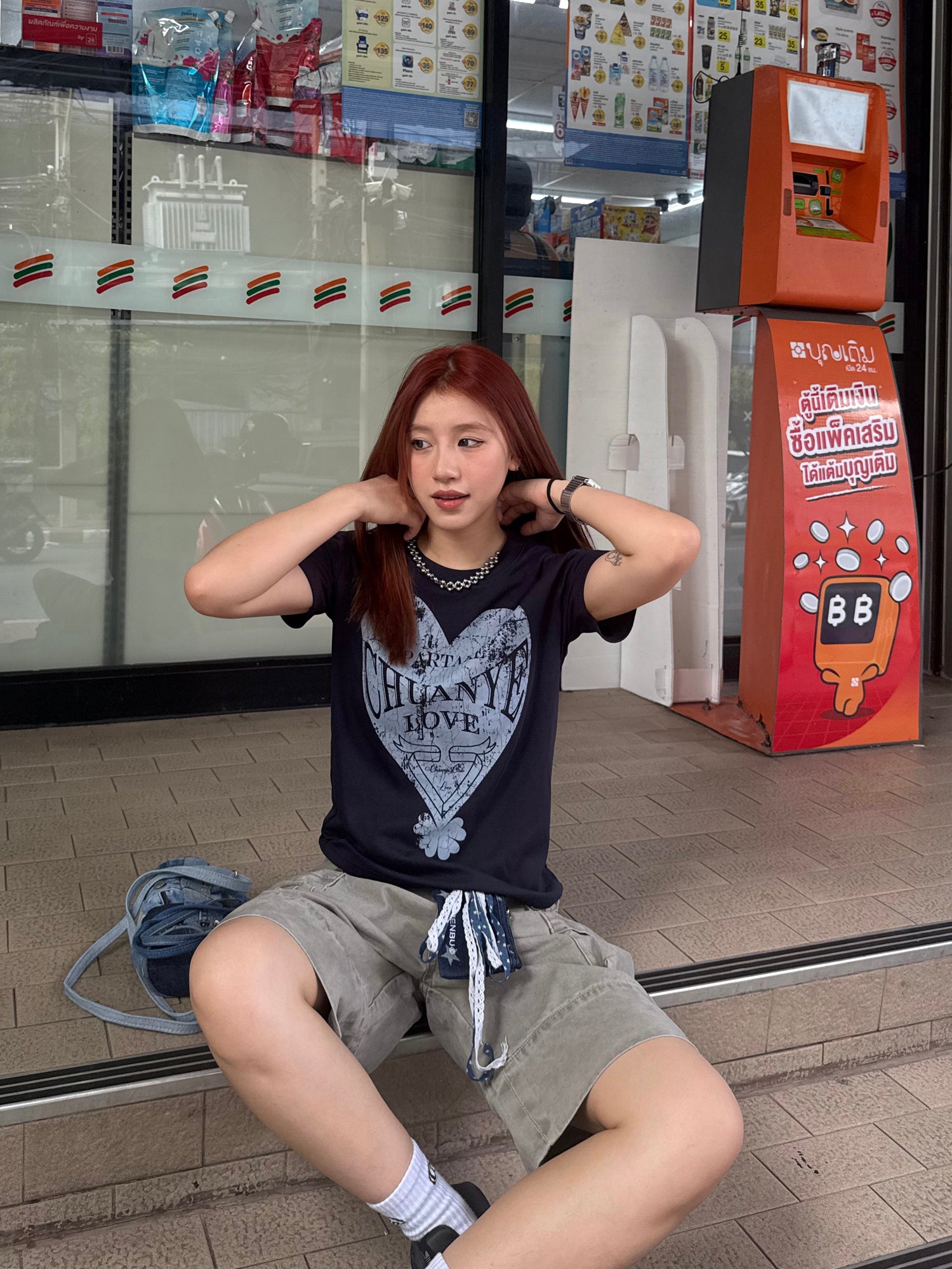 ヴィンテージハート グラフィックTシャツ N516