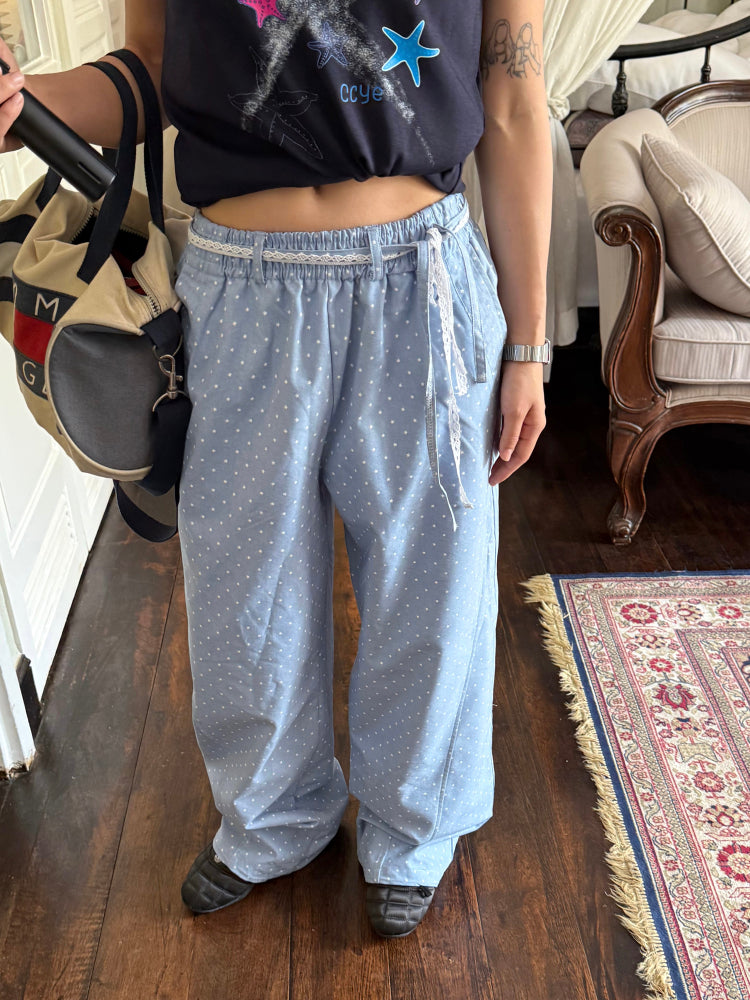 スター柄ウエストゴムパンツ N478