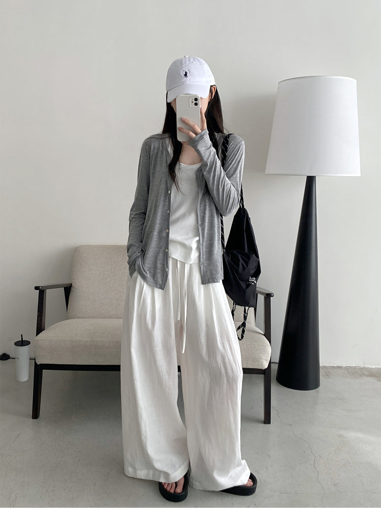 ラウンドネック薄手カーディガン N626