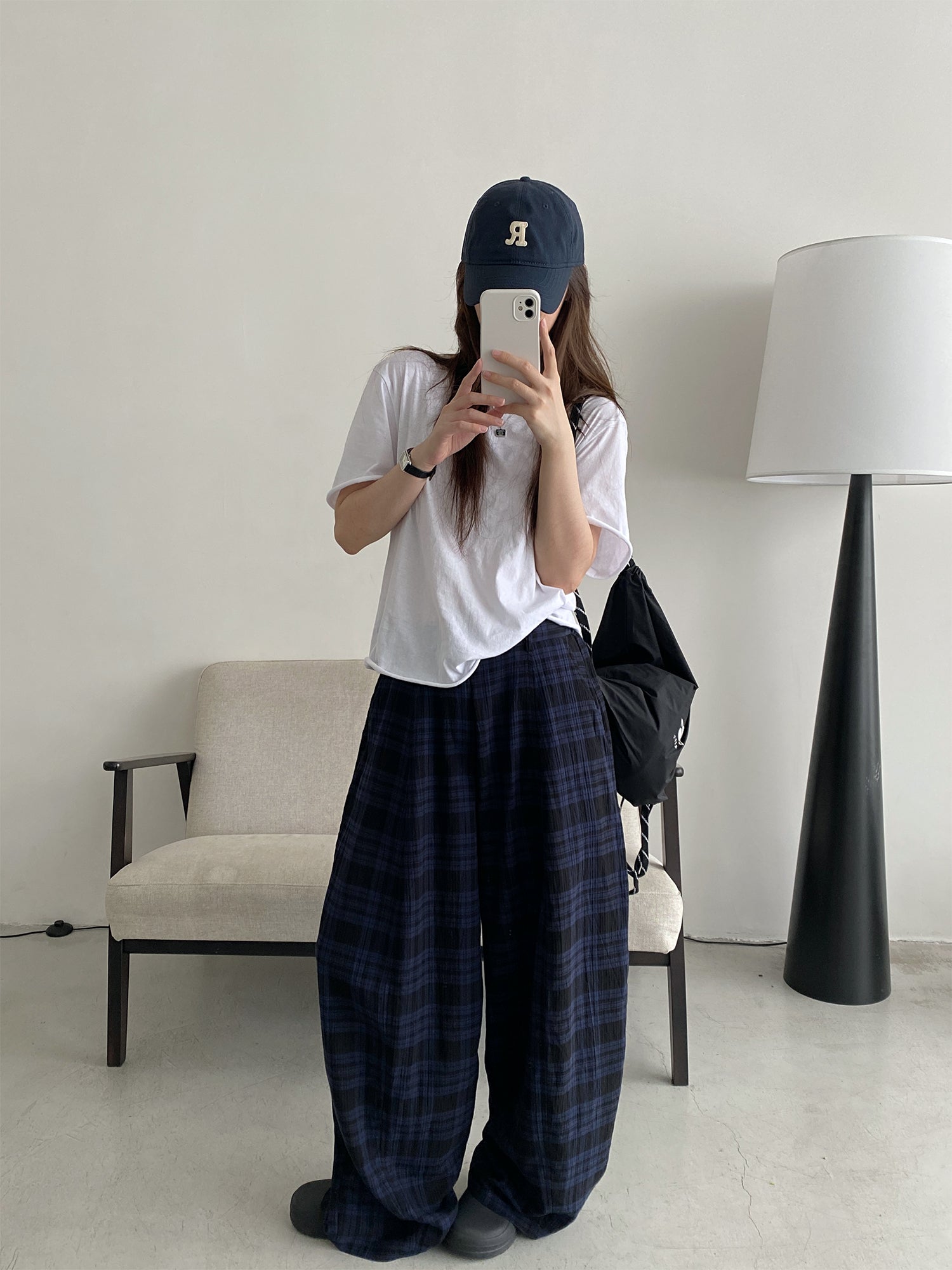 ブラックウォッチ・バルーンワイドパンツ N614