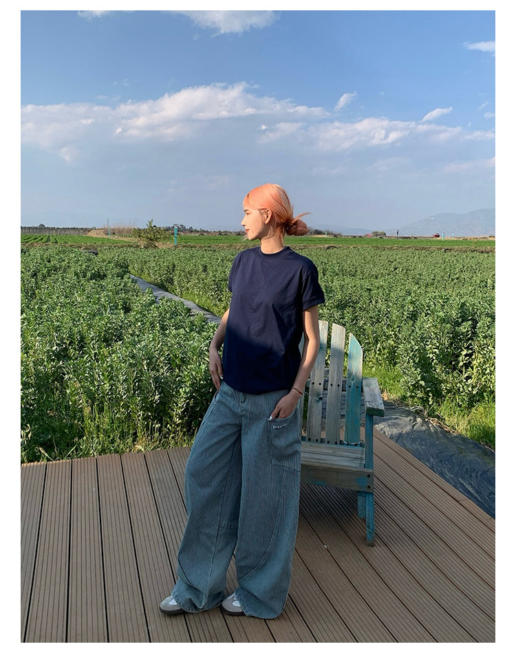 シンプル無地クルーネックTシャツ N459