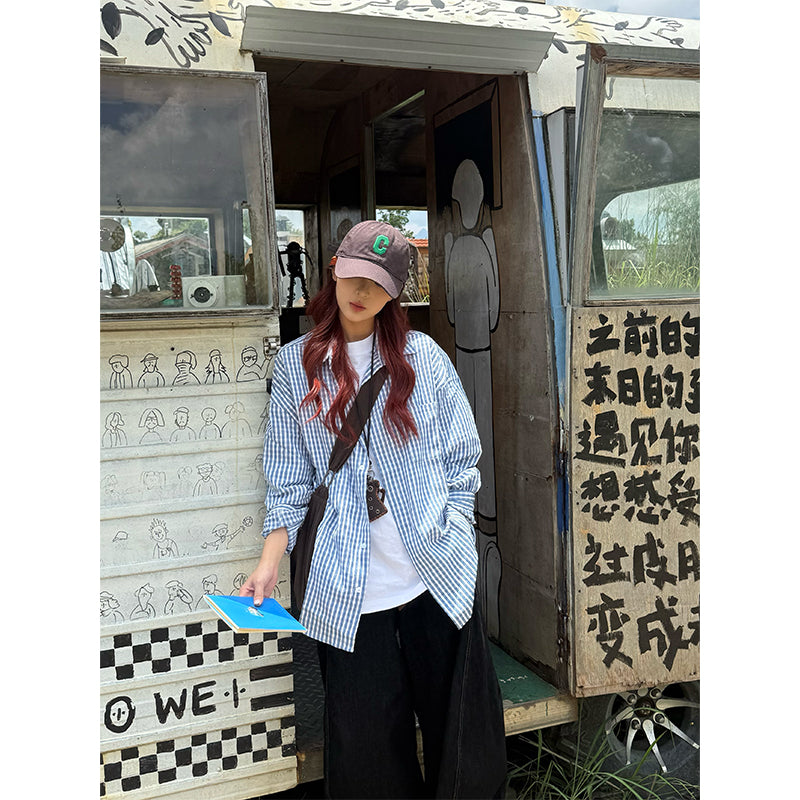 チェック柄長袖シャツ N546