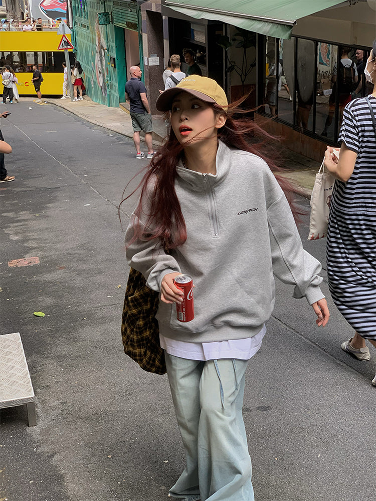 スタンドカラーハーフジップスウェット N138