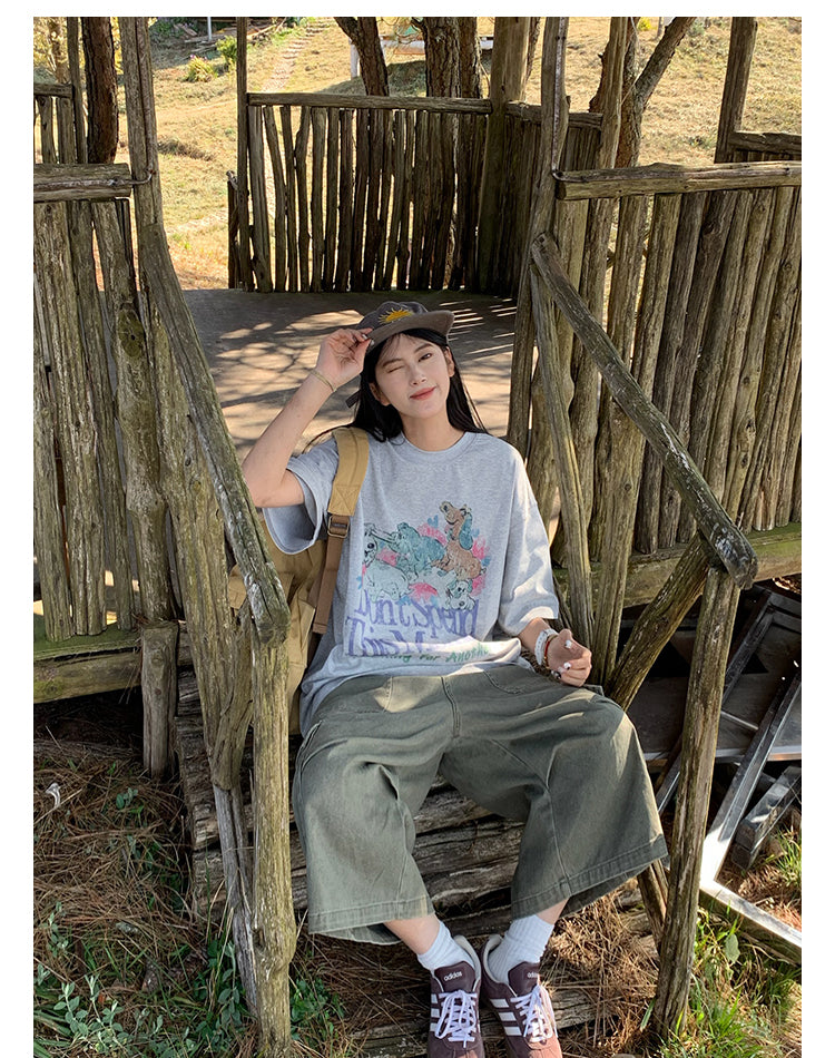 オーバーサイズプリントTシャツ N418