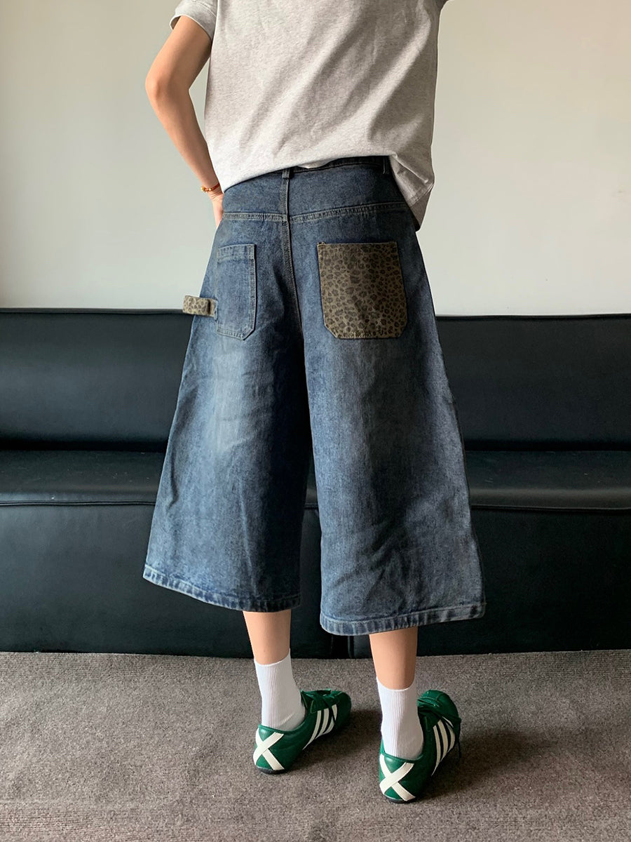 アニマル柄ポケットデニムショーツ N440