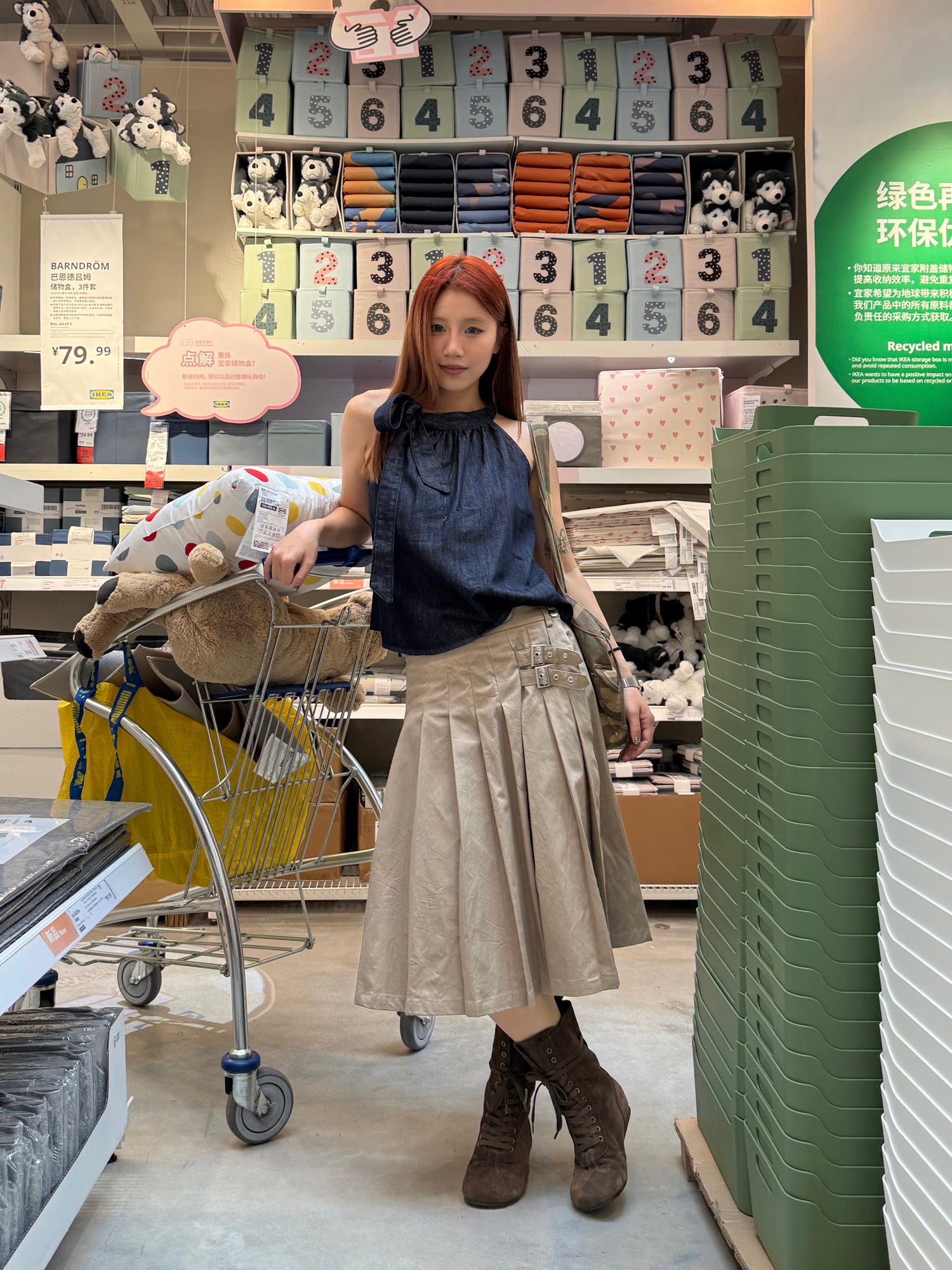 ノースリーブレースアップシャツ N505