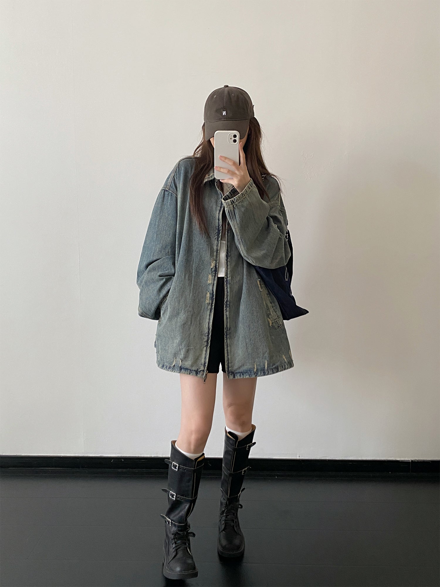 フェード加工ルーズシルエットデニムジャケット   N862