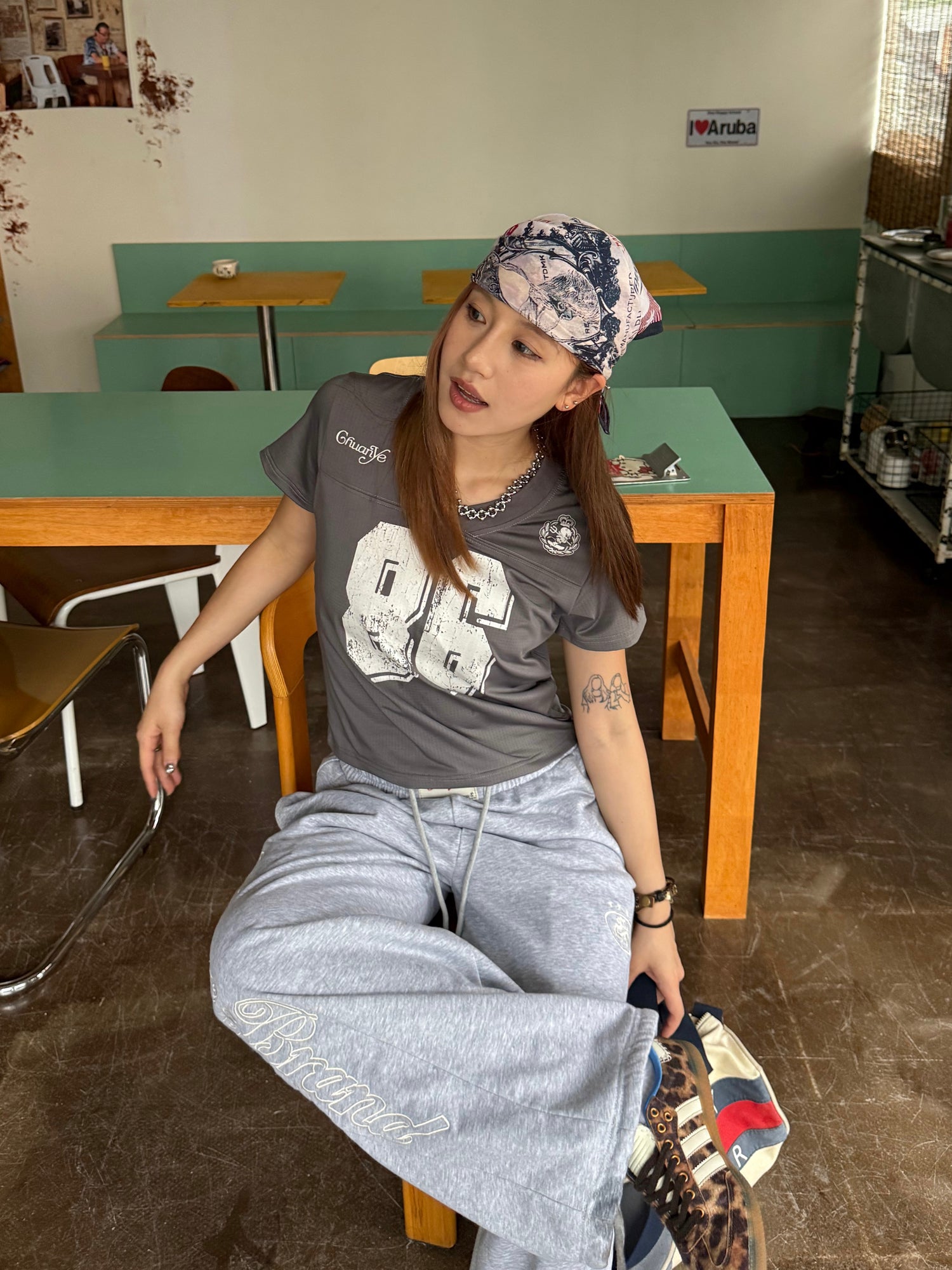 ヴィンテージ風ナンバリング フットボールTシャツ N510