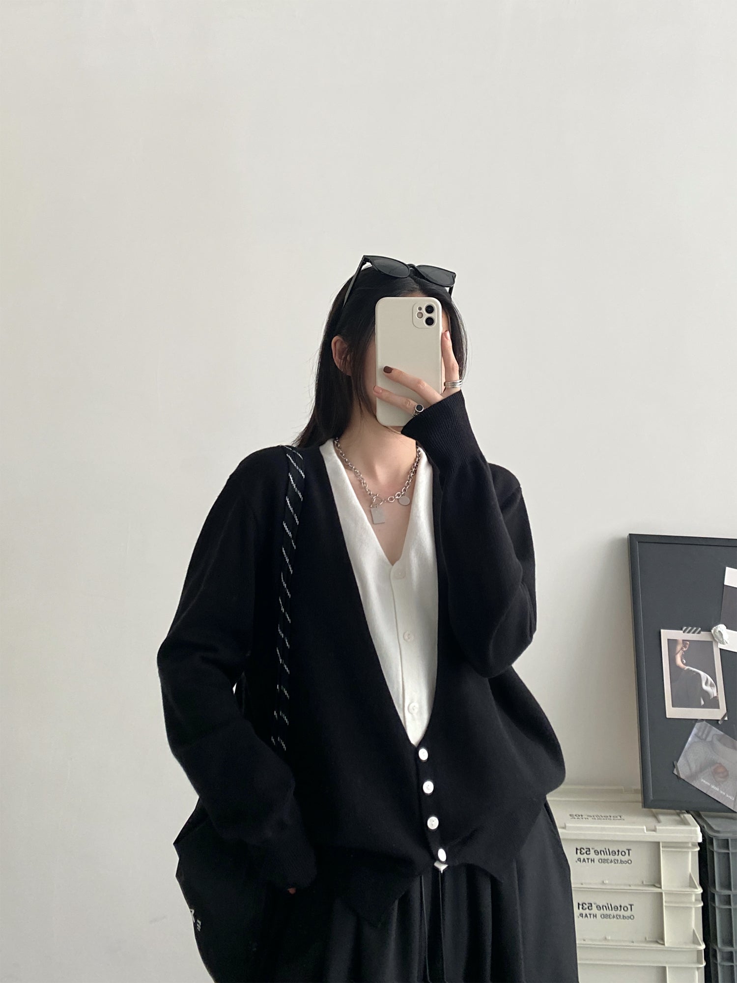 ステッチVネックセーター N623