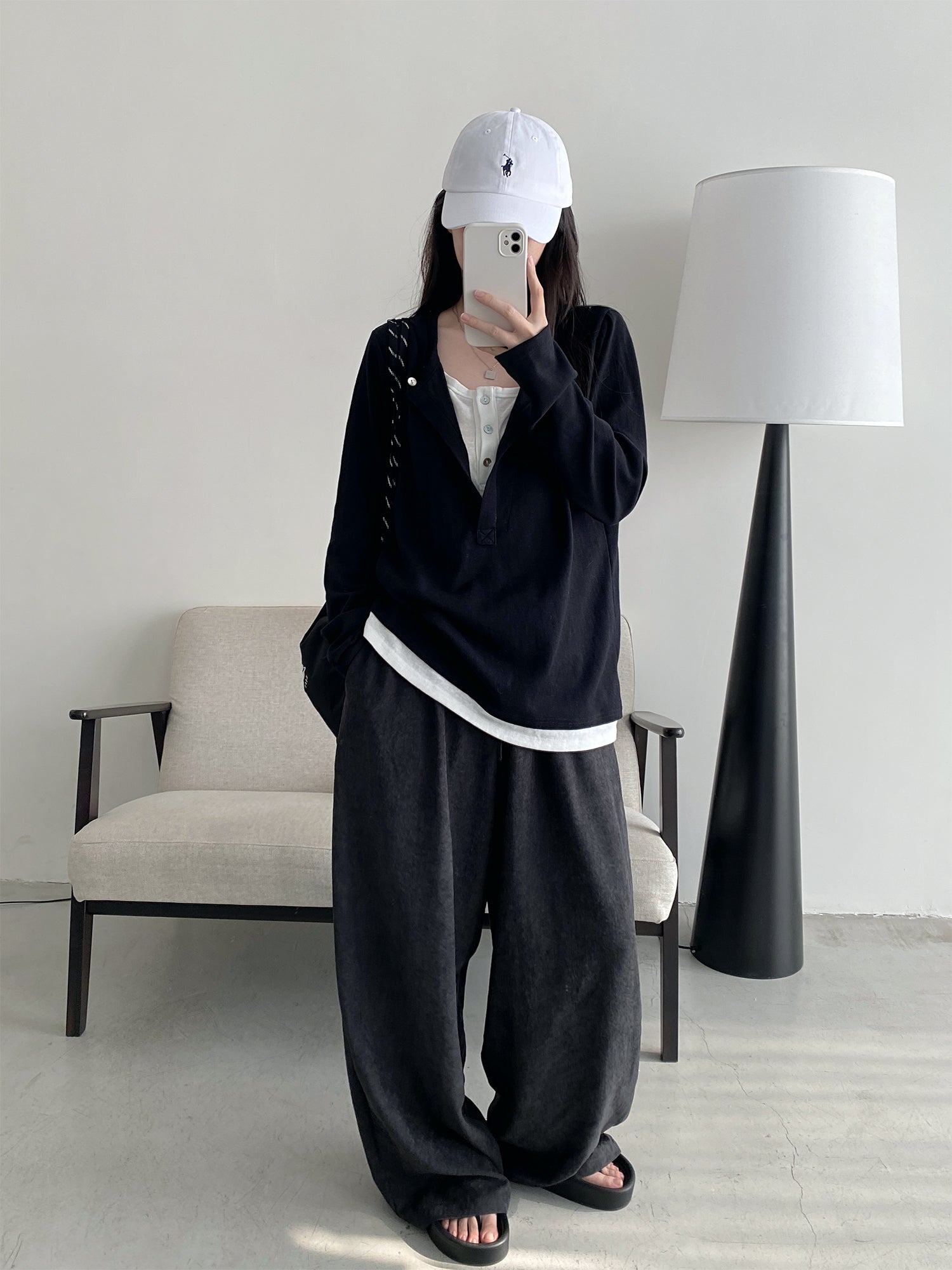 N606フェイクツーピース長袖Tシャツ N606