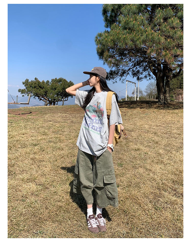 オーバーサイズプリントTシャツ N418