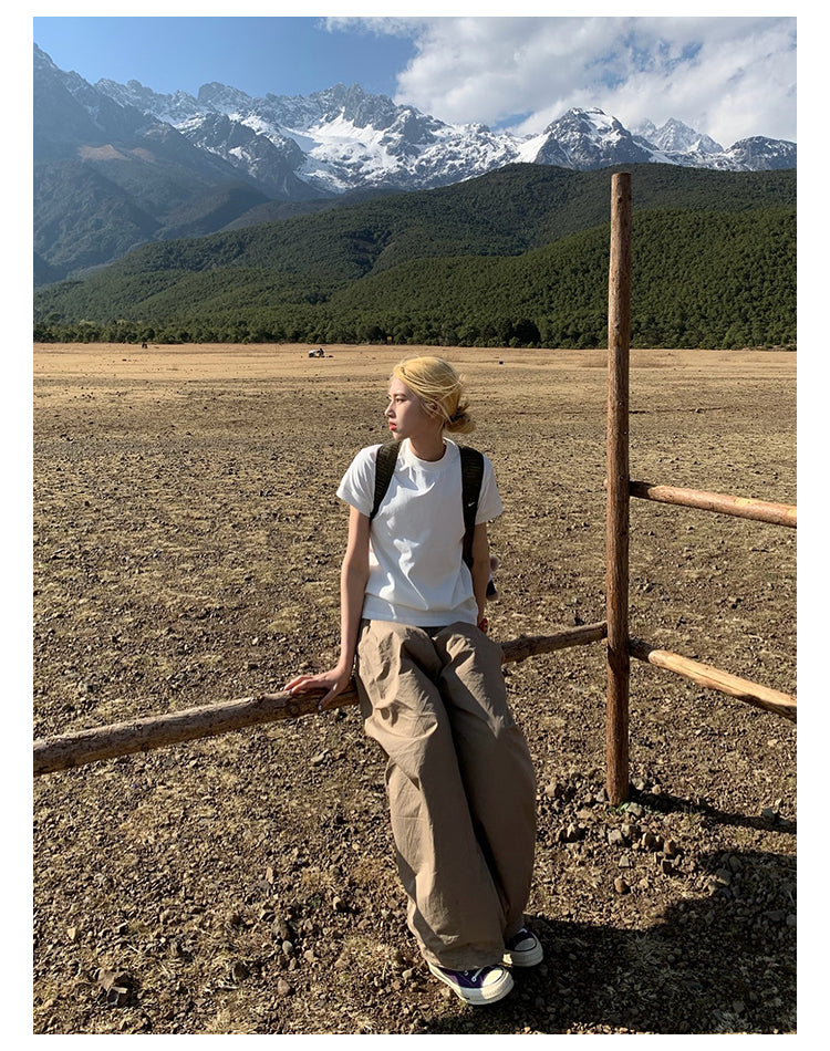 シンプル無地クルーネックTシャツ N459