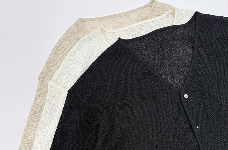 テンセルリネンVネックニットカーデ KES-001