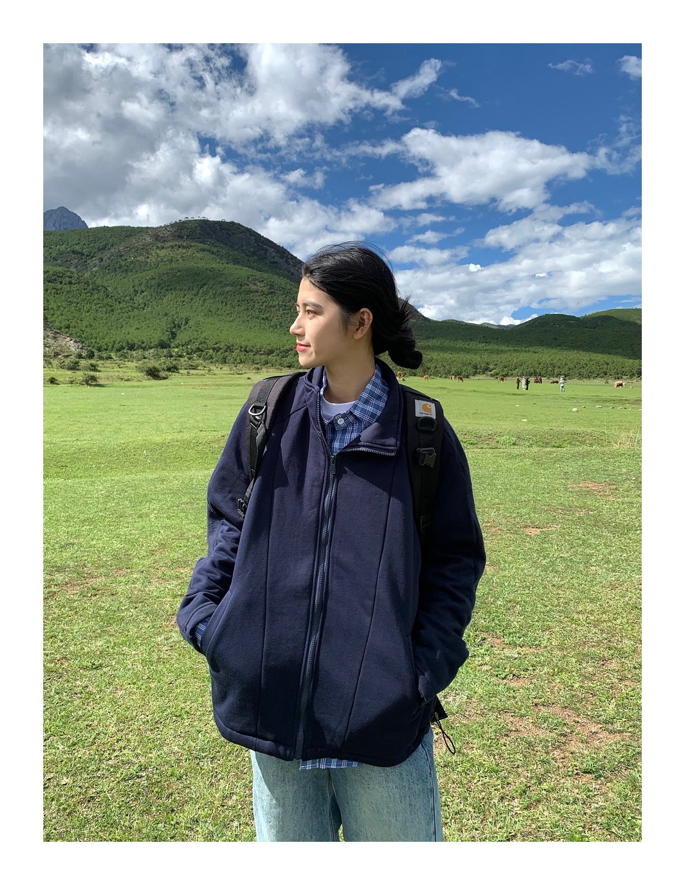 厚手スタンドカラーフリースジャケット N335