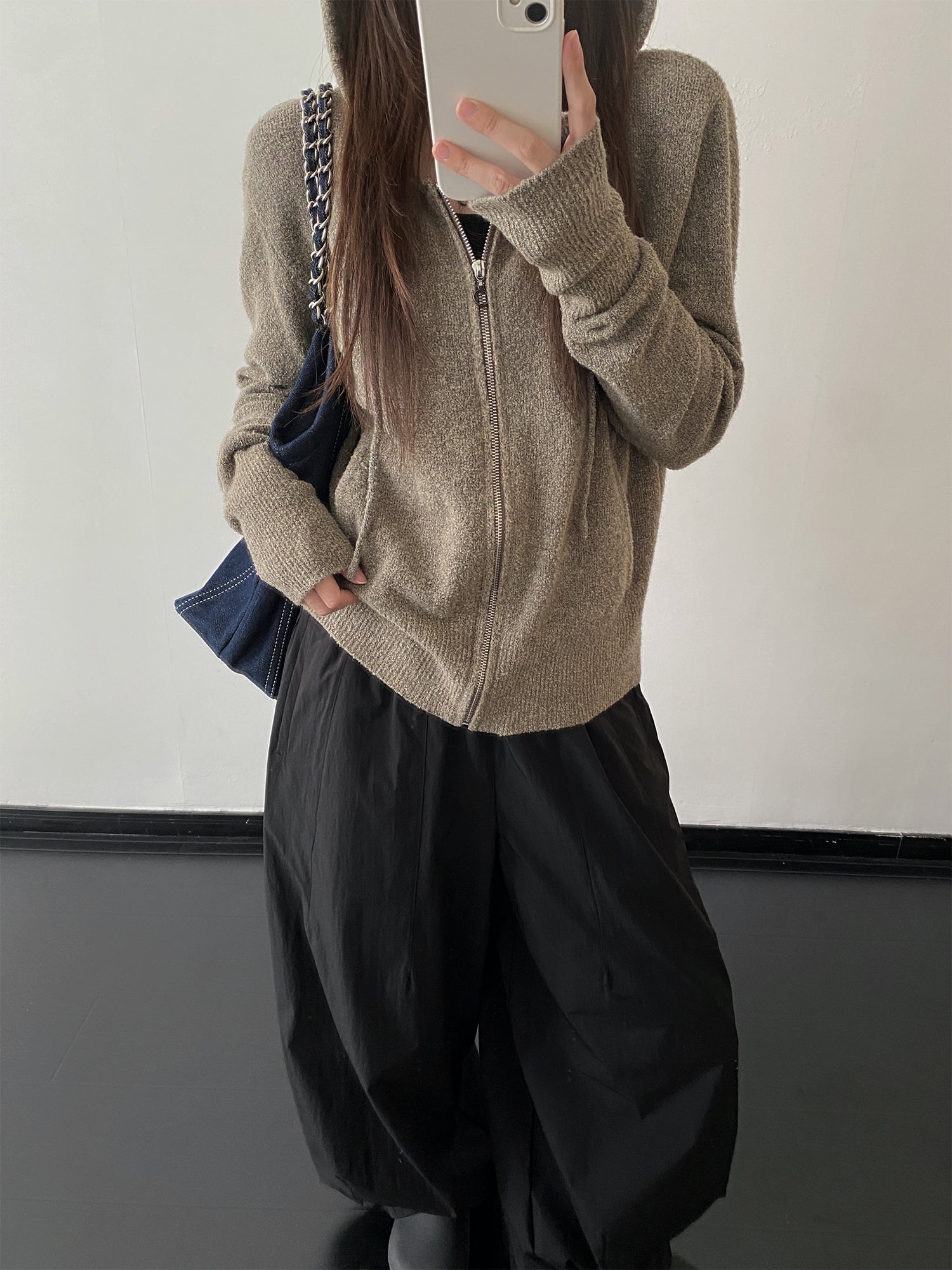 ジッパーニットフーディー N610