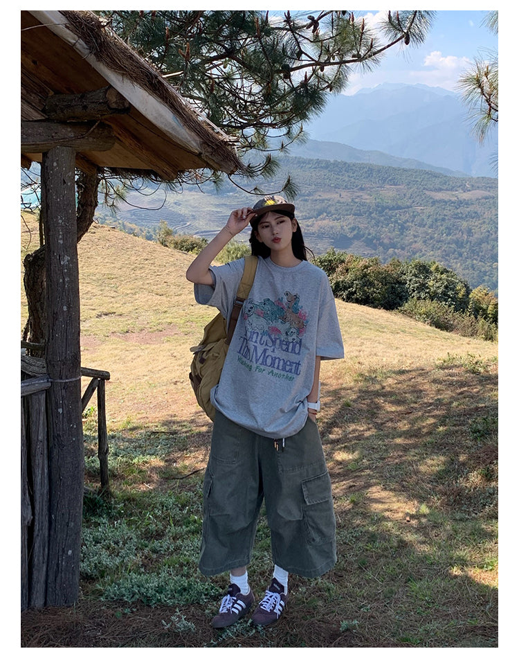 オーバーサイズプリントTシャツ N418