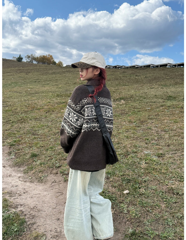 ジャカードニットカーディガン N823