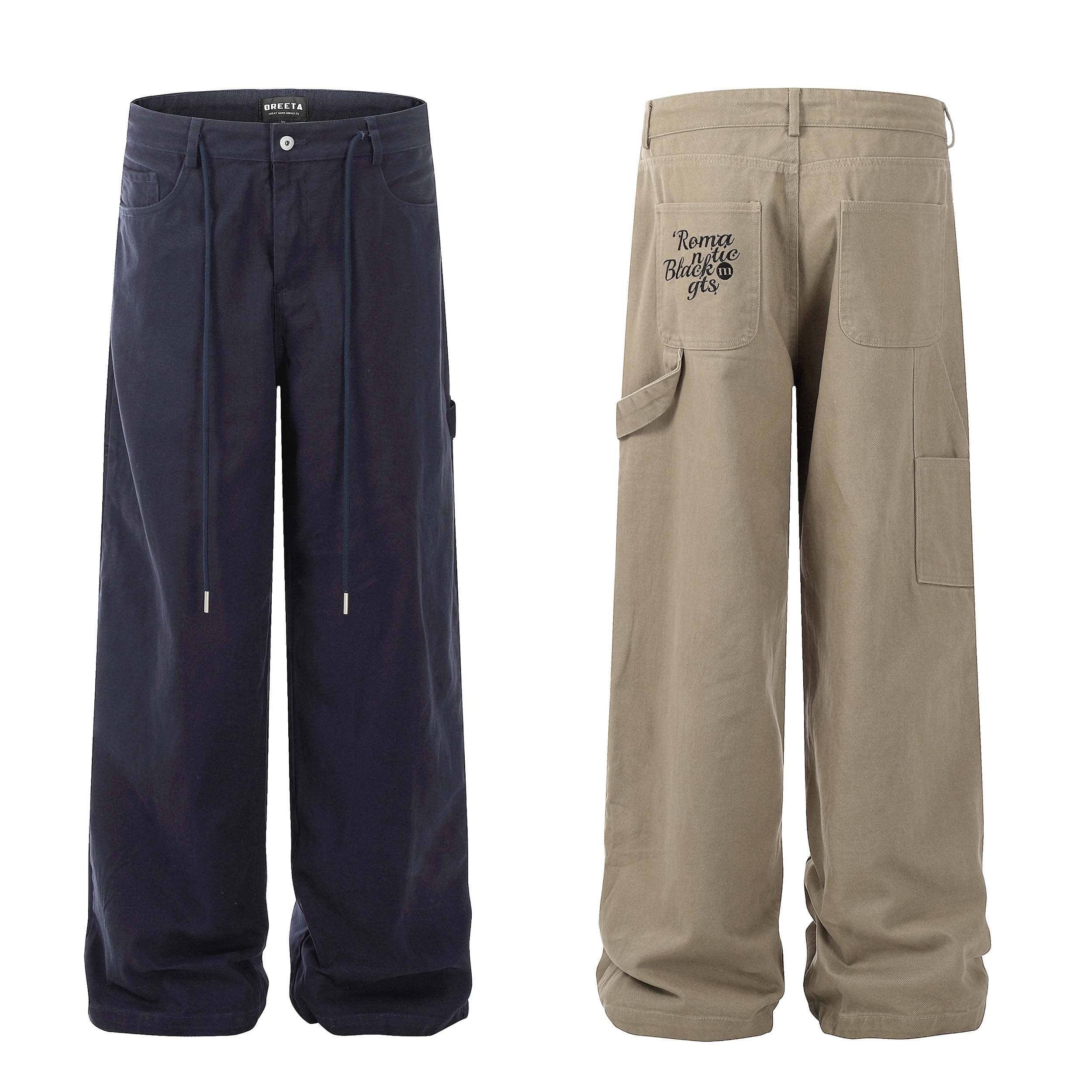 刺繍ワイドレッグパンツ N434