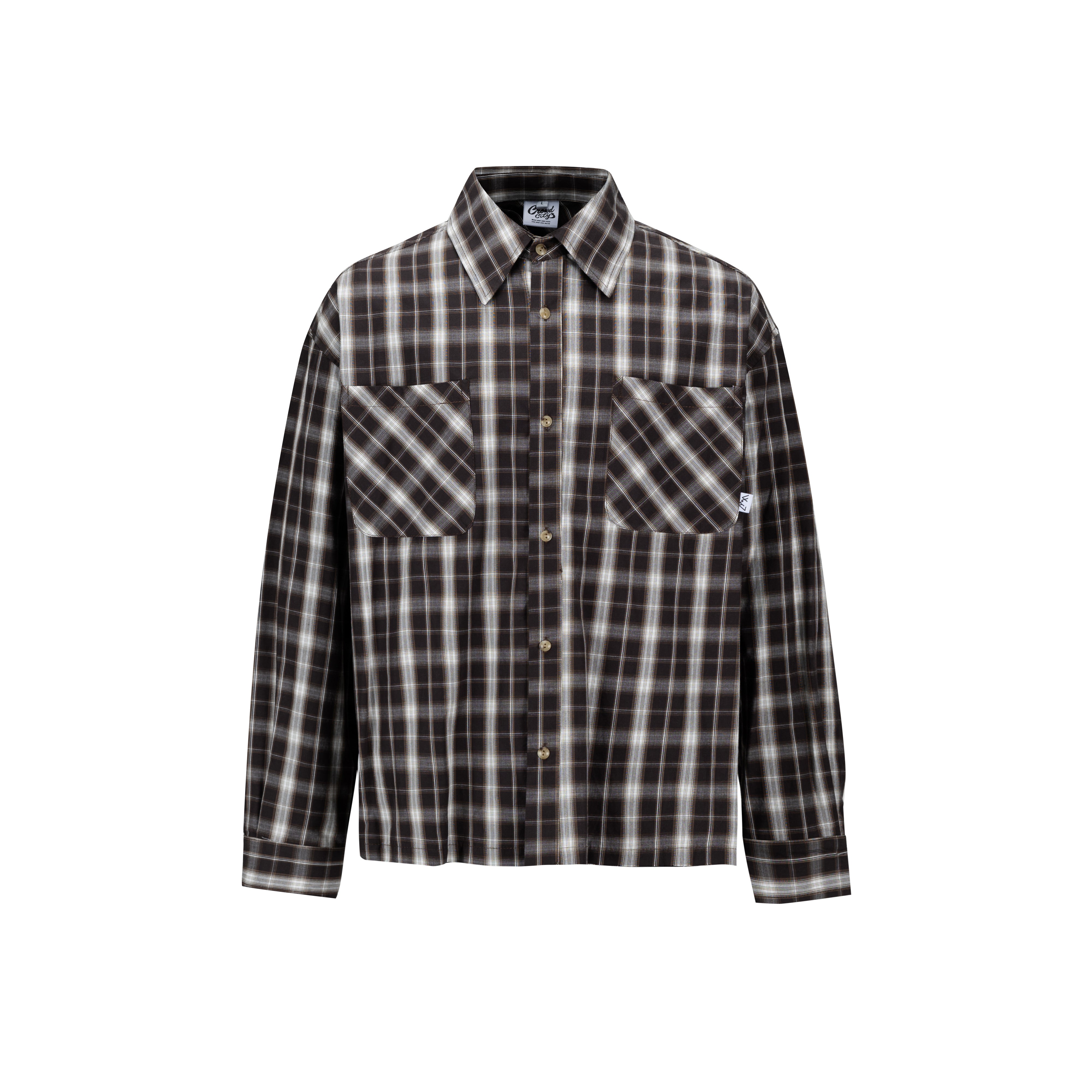 チェック柄長袖シャツ N558