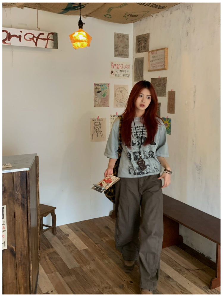 ルーズプリント半袖Tシャツ N465