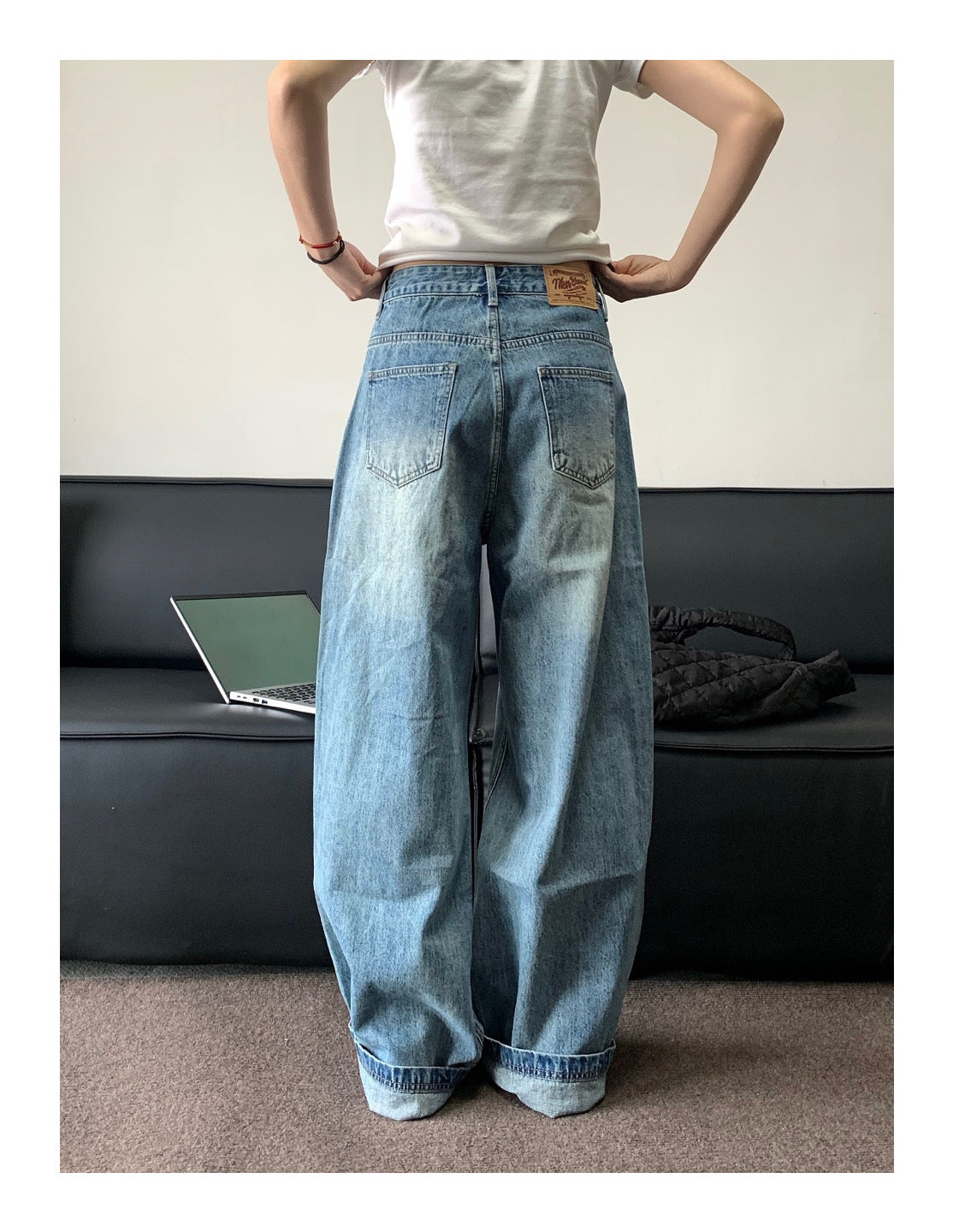 ビンテージ加工ストレートデニム N89