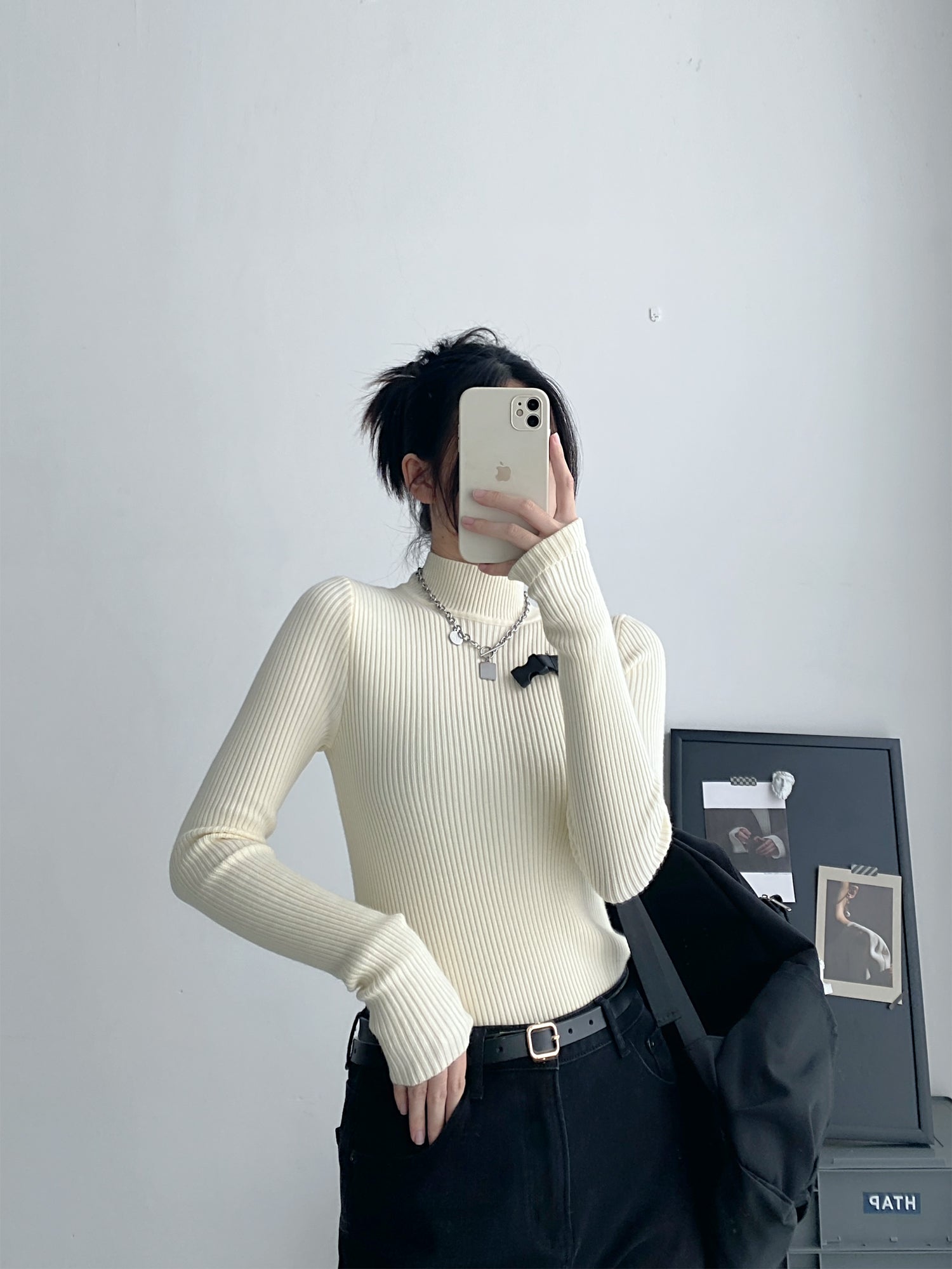 ハーフタートルネックセーター N628