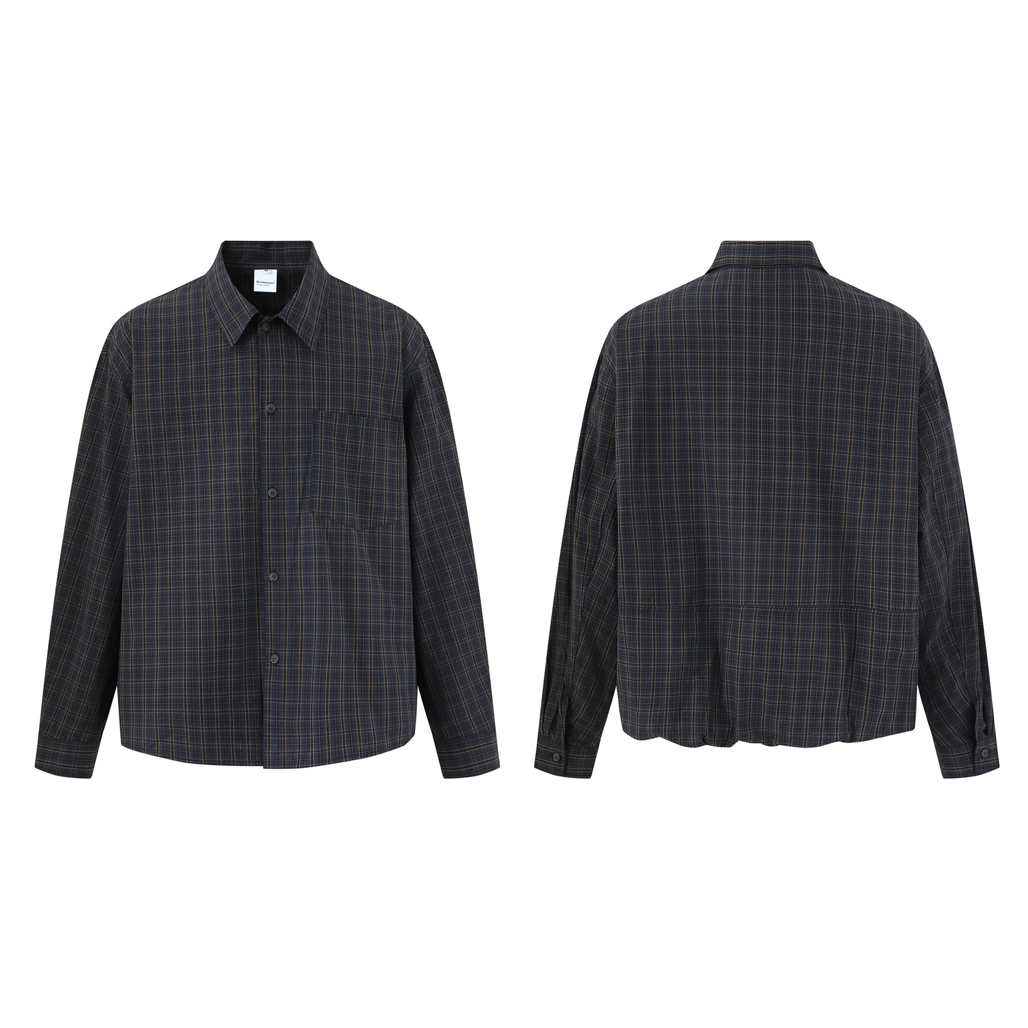 レトロチェック柄長袖シャツ N497