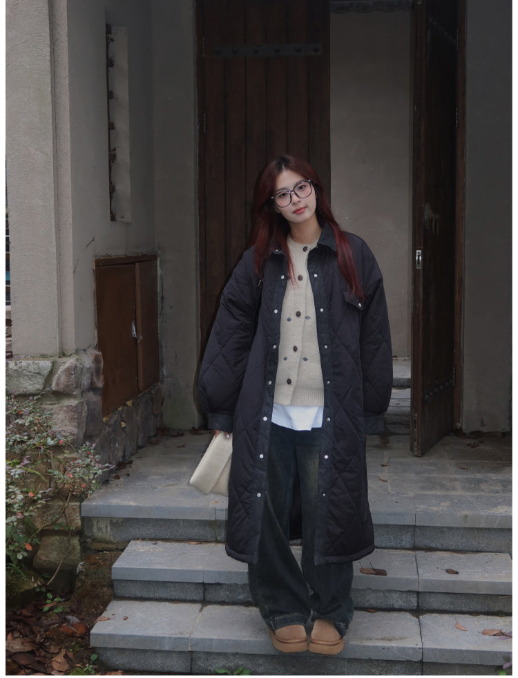 厚手コットンロングコートジャケット N211