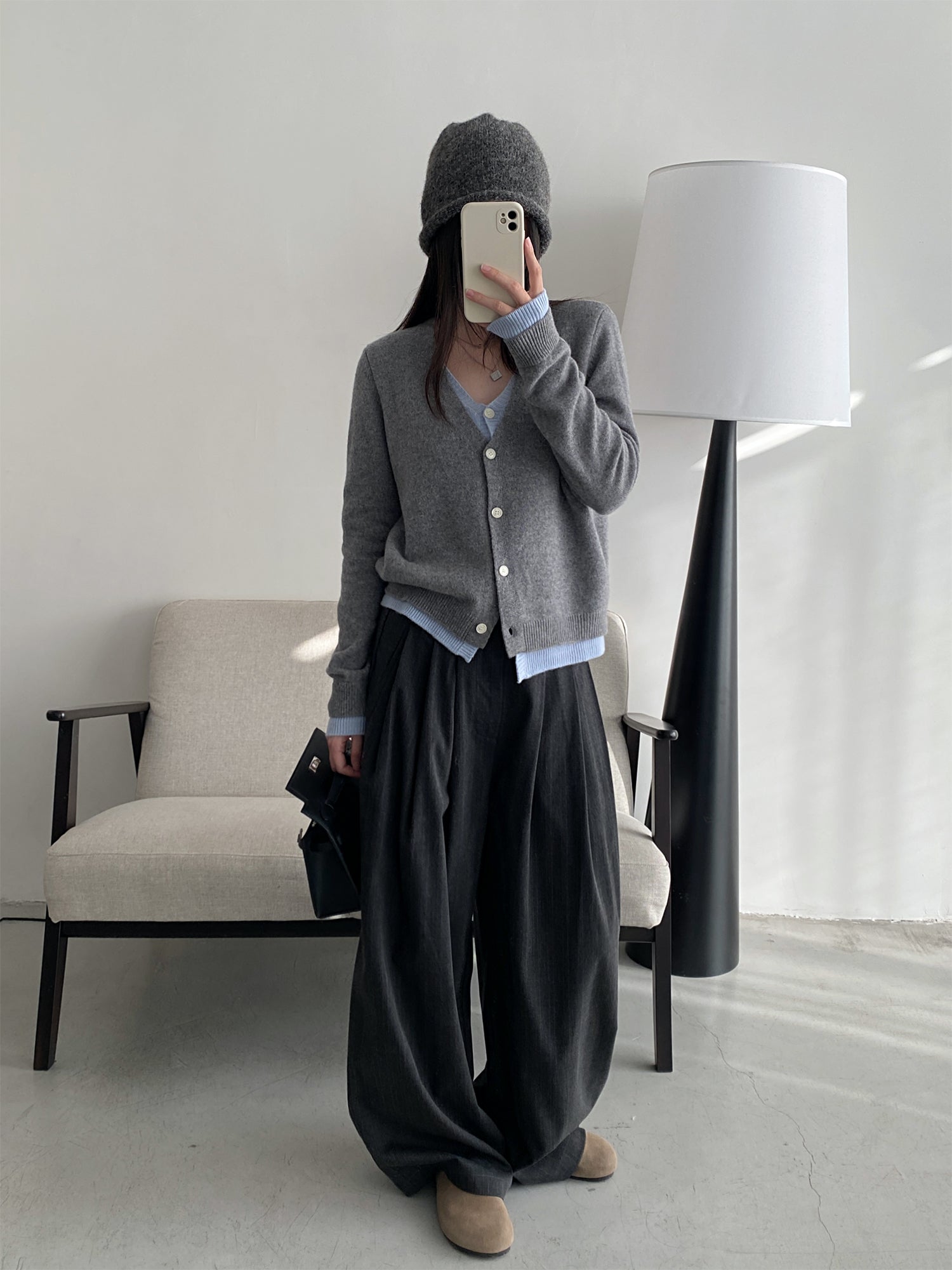 フェイクレイヤードニットカーディガン N668