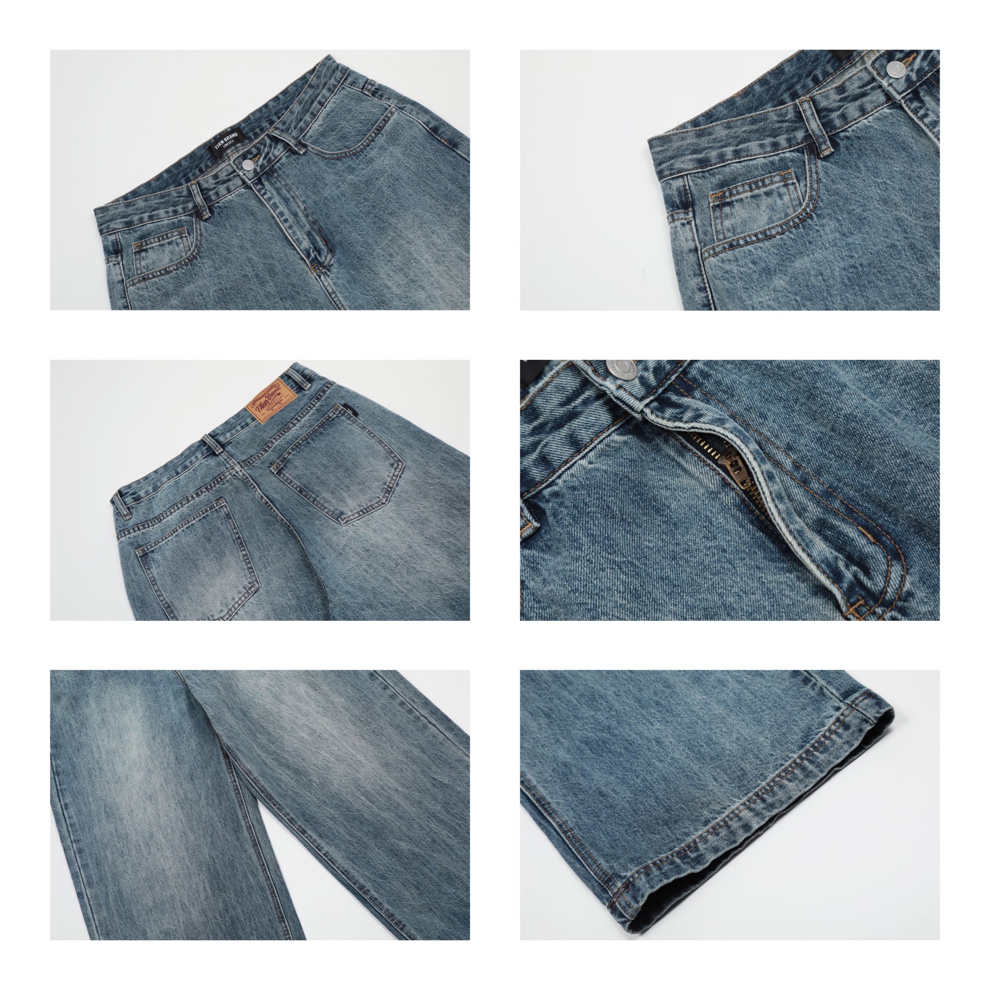 ビンテージ加工ストレートデニム N89